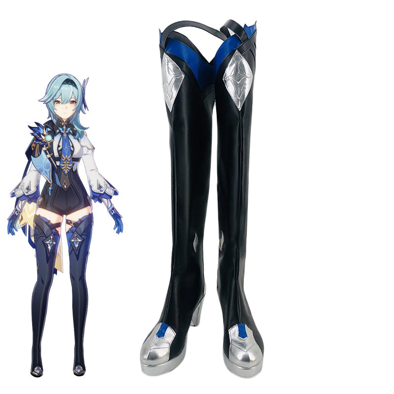 Genshin Impact Cosplay Eula Costume+Wigs+Boots Whole Set Halloween Carnival Costume Outfit