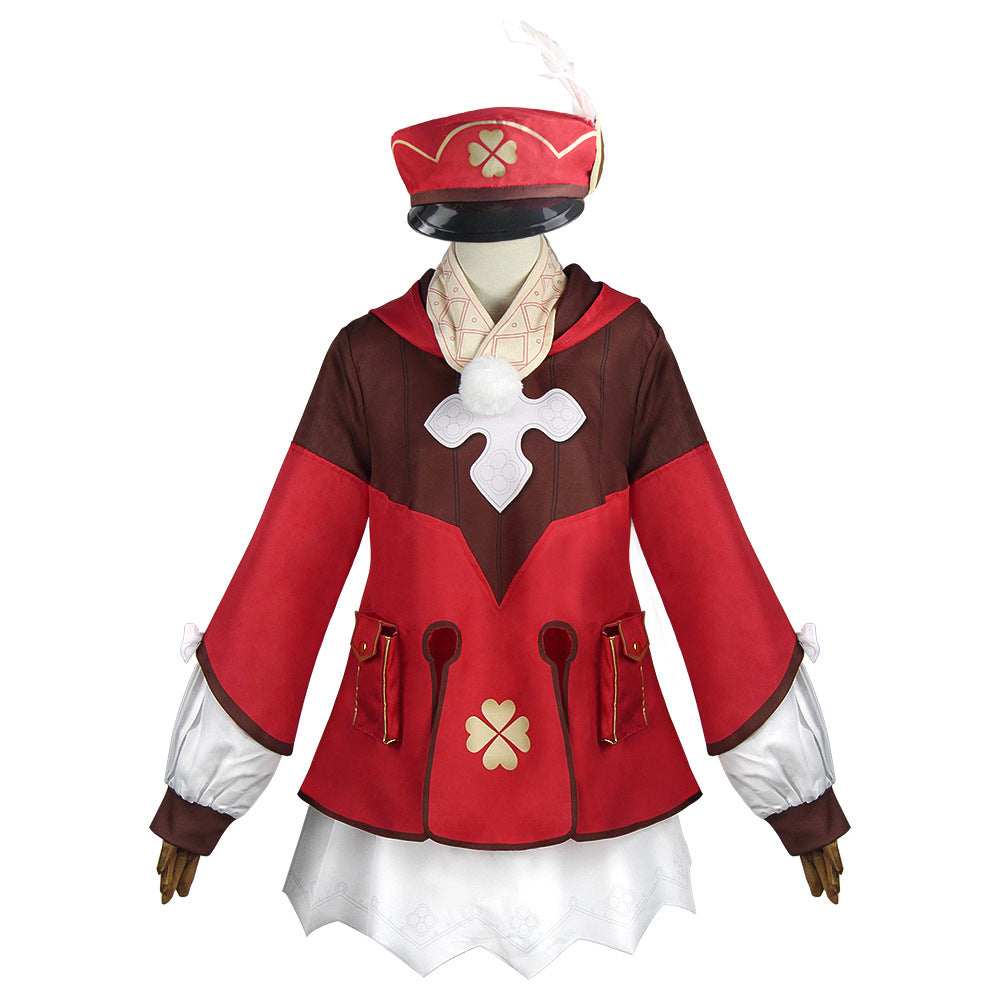 Genshin Impact Cosplay Klee Full Set Costume+Wigs+Cosplay Shoes + Backpack Halloween Cosplay Outfit Set