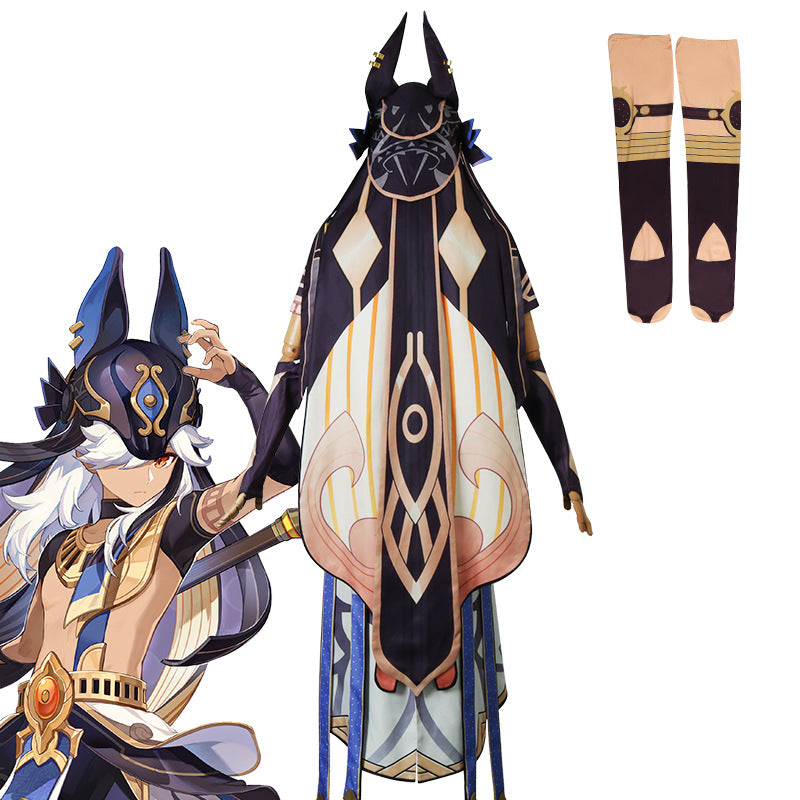 Genshin Impact Cosplay General Mahamatra Cyno Cosplay Costume With Wigs and Hat Set Halloween Costume