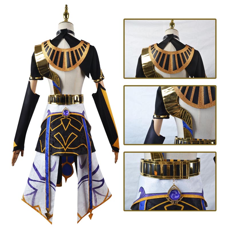 Genshin Impact Cosplay Cyno Whole Set Costume With Wigs Hats and Cosplay Shoes Halloween Costume Set
