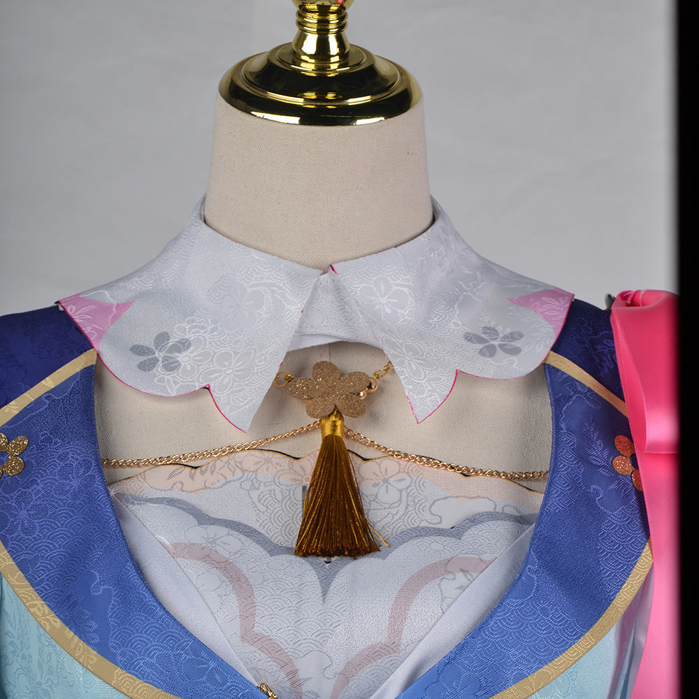 Genshin Impact Cosplay Kamisato Ayaka Skin Springbloom Missive Costume With Wigs Hat and Boots Whole Set Halloween Costume