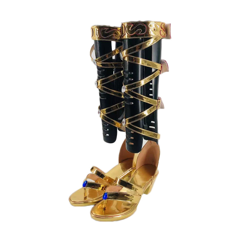 Genshin Impact Cosplay Nilou Cosplay Shoes Golden Strappy Sandals Halloween Cosplay Accessories