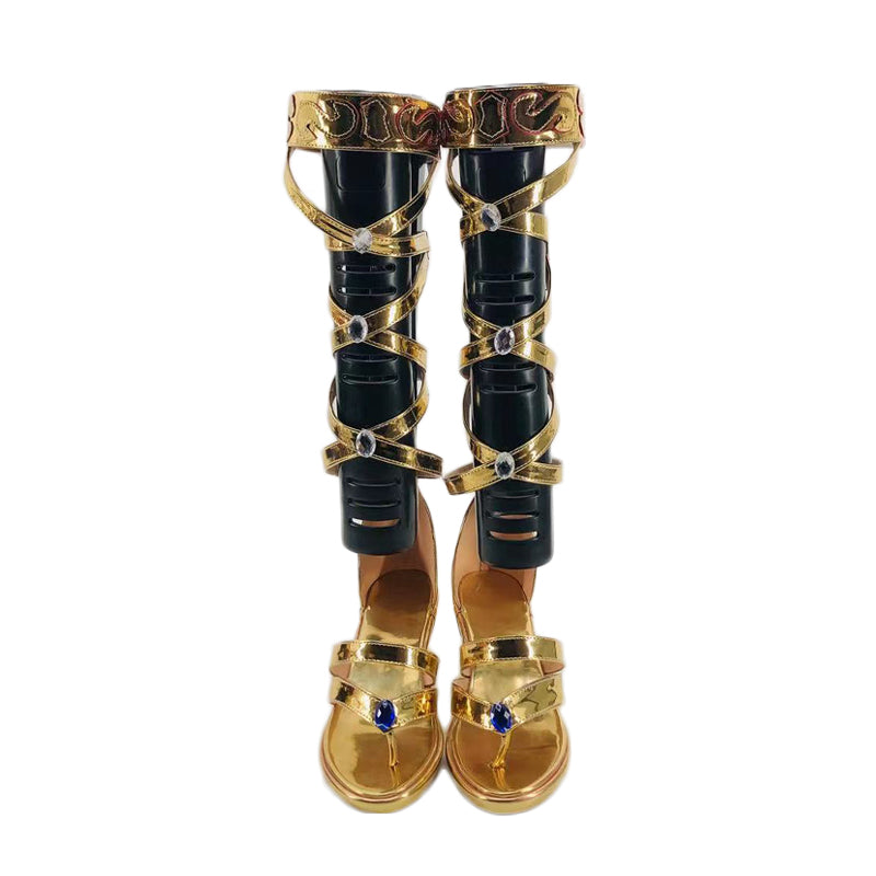 Genshin Impact Cosplay Nilou Cosplay Shoes Golden Strappy Sandals Halloween Cosplay Accessories