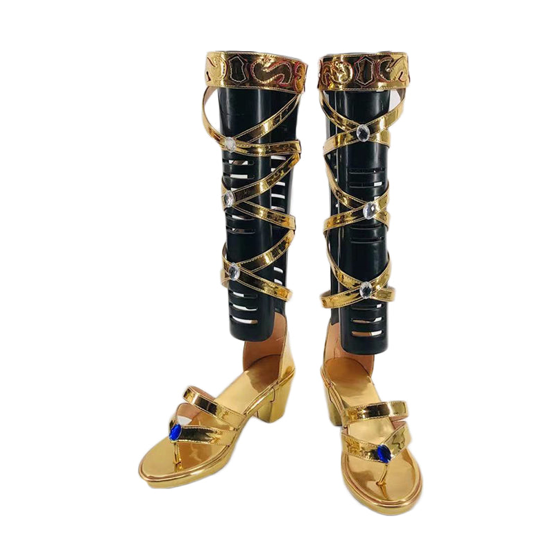 Genshin Impact Cosplay Nilou Cosplay Shoes Golden Strappy Sandals Halloween Cosplay Accessories