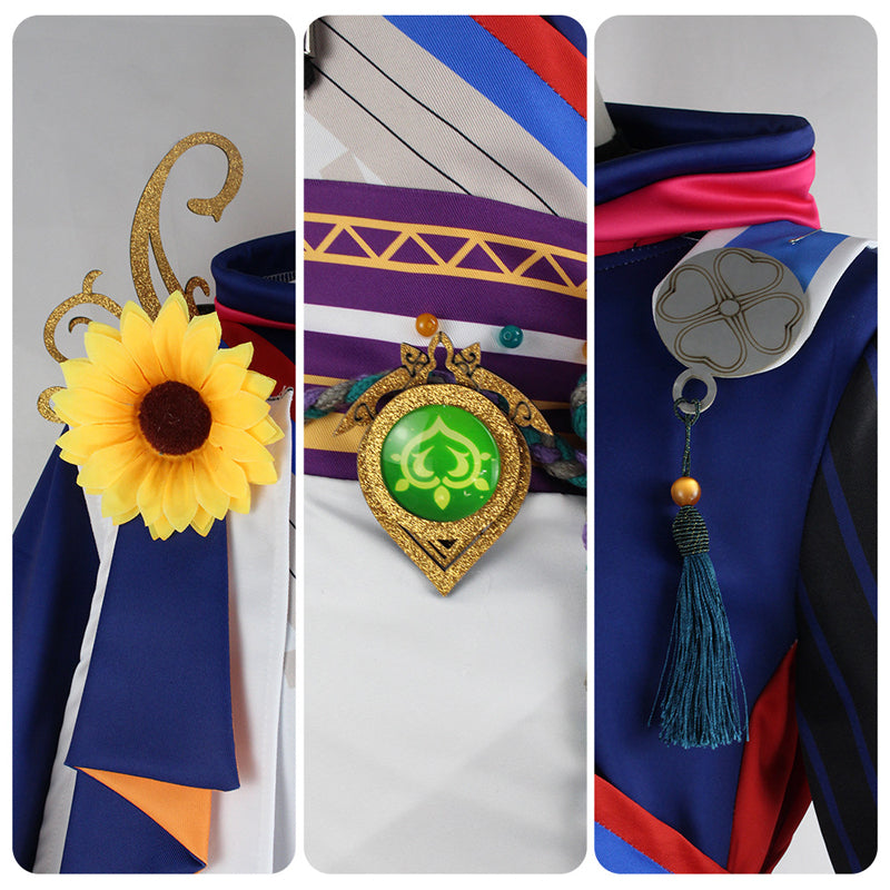 Genshin Impact Cosplay Tighnari Full Set Costume With Wigs Headwear and Tail Halloween Costume Outfit