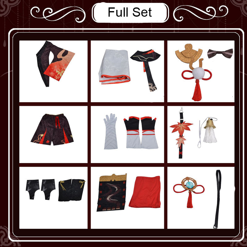 Genshin Impact Kaedehara Kazuha Cosplay Costume Whole Set With Wigs and Wooden Clogs Shoes Cosplay Outfit Set