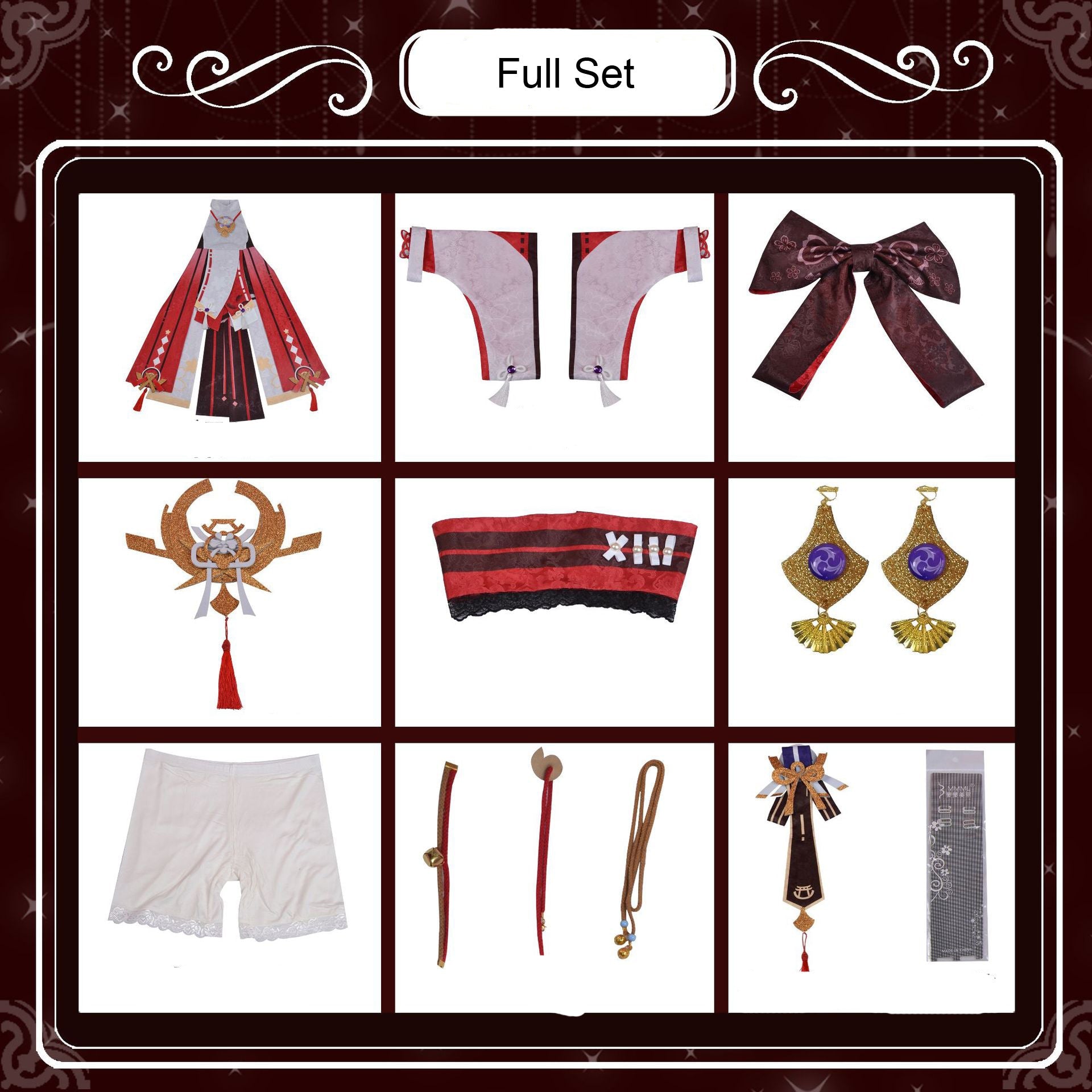 Genshin Impact Costume Yae Miko Cosplay Costume Dress Full Set With Headwear Halloween Costume