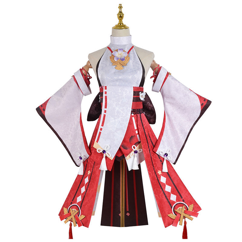 Genshin Impact Costume Yae Miko Cosplay Costume Dress Full Set With Headwear Halloween Costume