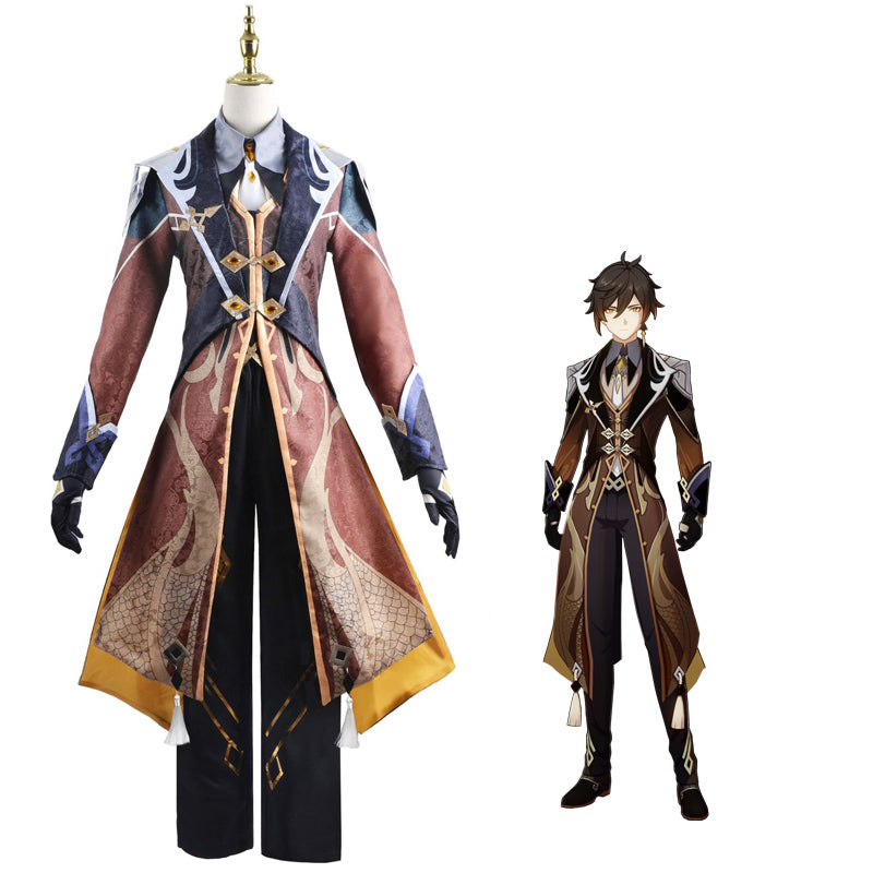 Genshin Impact Morax ZhongLi Costume Halloween Carnival Cosplay Costume Outfit