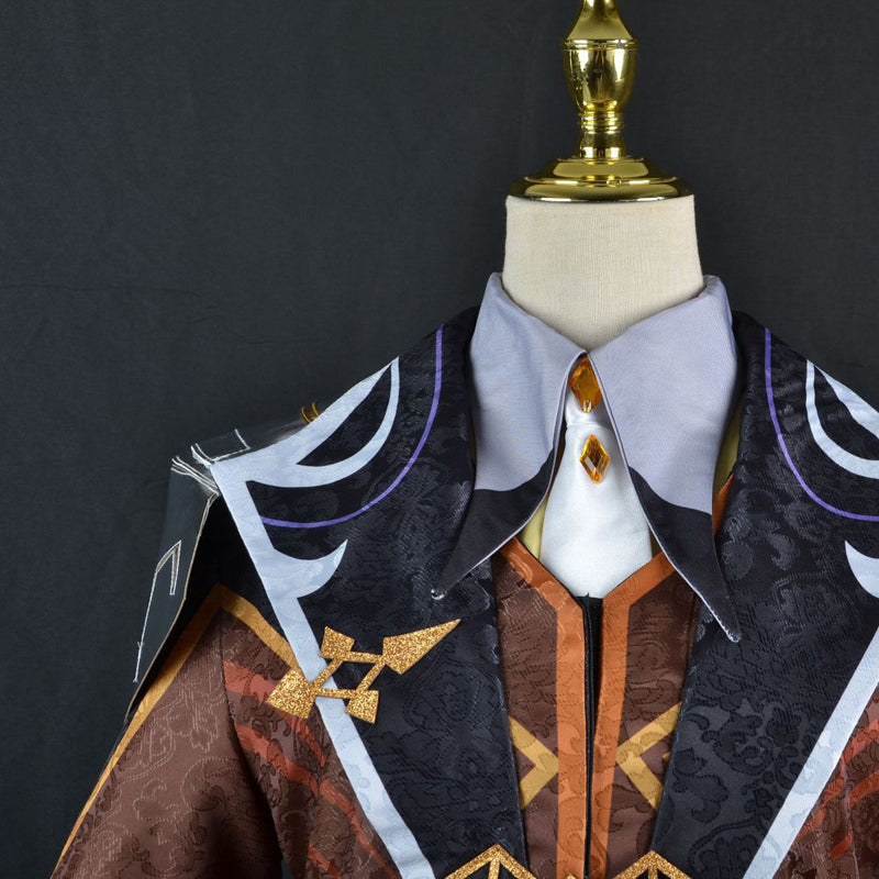 Genshin Impact Zhongli Cosplay Costume Full Set Costume With Wigs