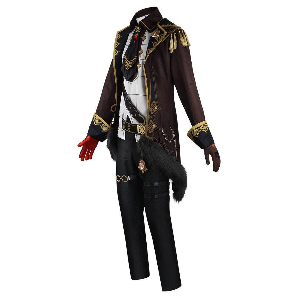 Genshin Impact Diluc Costume With Wigs and Boots Halloween Whole Set Diluc Cosplay Costume
