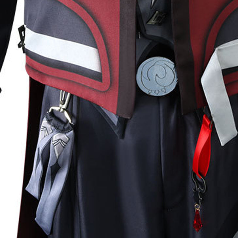 Genshin Impact Diluc Skin Costume Red Dead of Night Costume With Wigs Set