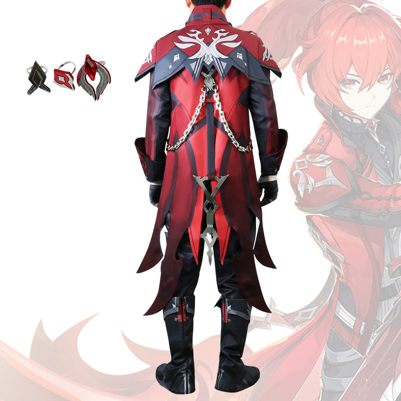 Genshin Impact Diluc Skin Costume Red Dead of Night Cosplay Costume Outfit