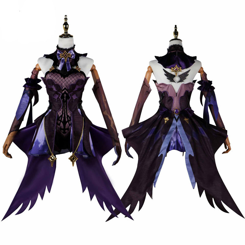 Genshin Impact Fischl von Luftschloss Narfidort Full Set Costume Dress With Wigs and Boots Halloween Cosplay Costume Set