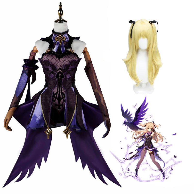 Genshin Impact Fischl von Luftschloss Narfidort Costume Dress Halloween Cosplay Outfit