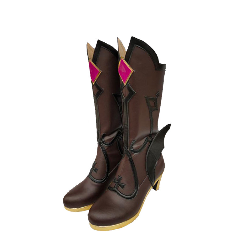 Genshin Impact Fischl von Luftschloss Narfidort Costume Shoes PU Leather Customized Cosplay Boots