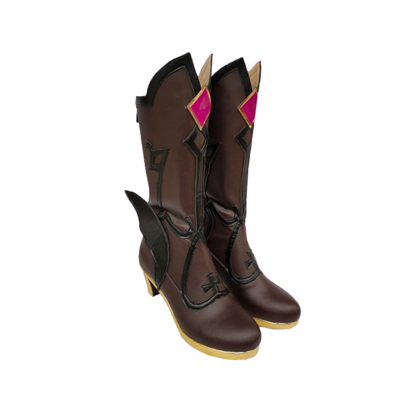 Genshin Impact Fischl von Luftschloss Narfidort Costume Shoes PU Leather Customized Cosplay Boots