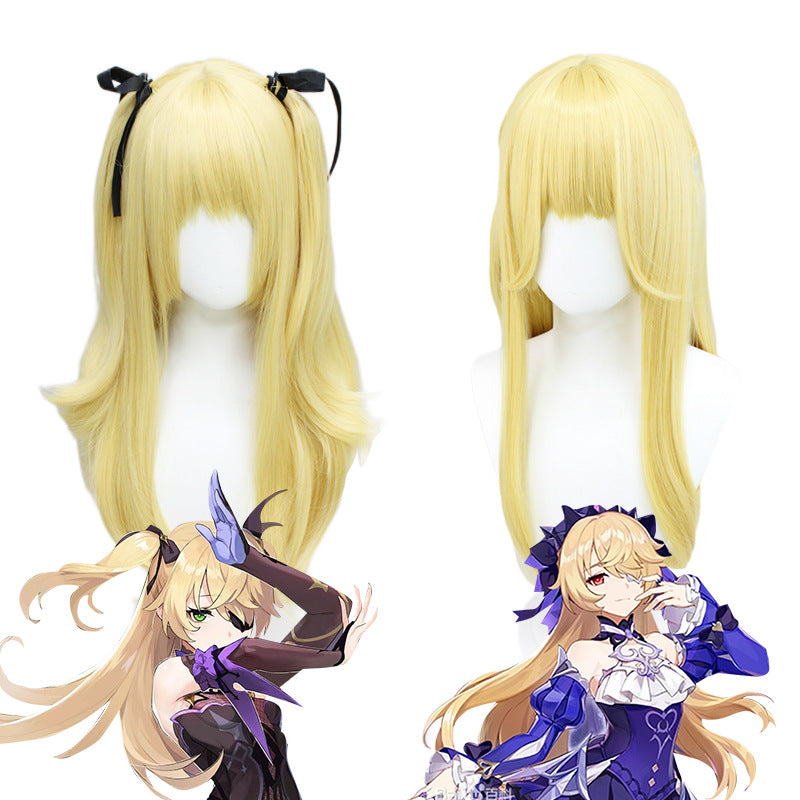 Genshin Impact Fischl von Luftschloss Narfidort Costume Wigs Golden Long Wigs