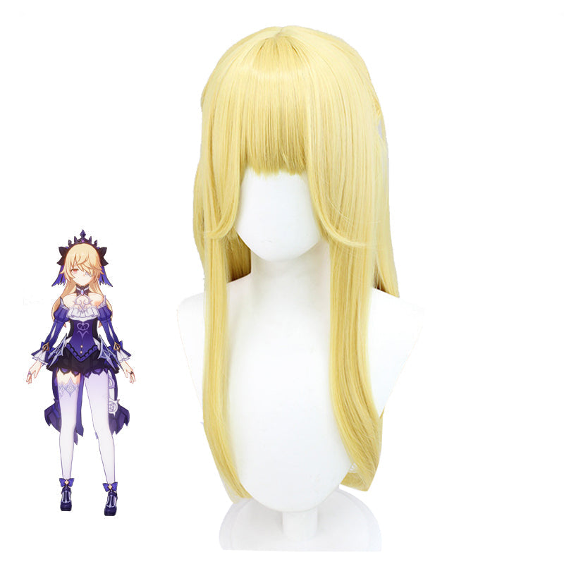 Genshin Impact Fischl von Luftschloss Narfidort Costume Wigs Golden Long Wigs