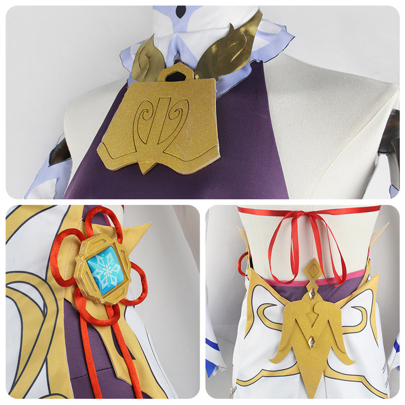 Genshin Impact Ganyu Cosplay Costume With Horns Props Halloween Carnival Cosplay Outfit