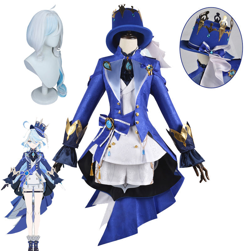 Genshin Impact God of Justice Focalors Cosplay Costume Full Set Halloween Costume Suit