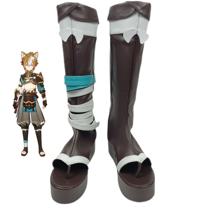 Genshin Impact Gorou Full Set Cosplay Costume+Wigs+Boots+Tail Halloween Costume Outfit Set