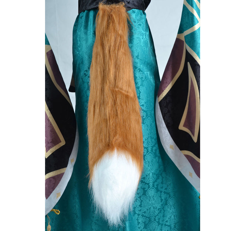 Genshin Impact Gorou Miss Hina Female Costume+Wigs+Shoes+Tail Full Set Halloween Carnival Costume Set