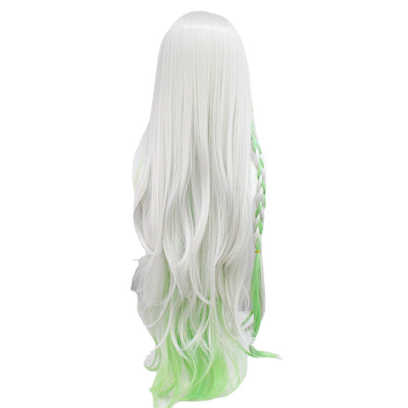 Genshin Impact Greater Lord Rukkhadevata Cosplay Wigs Long Green and Silver Wigs