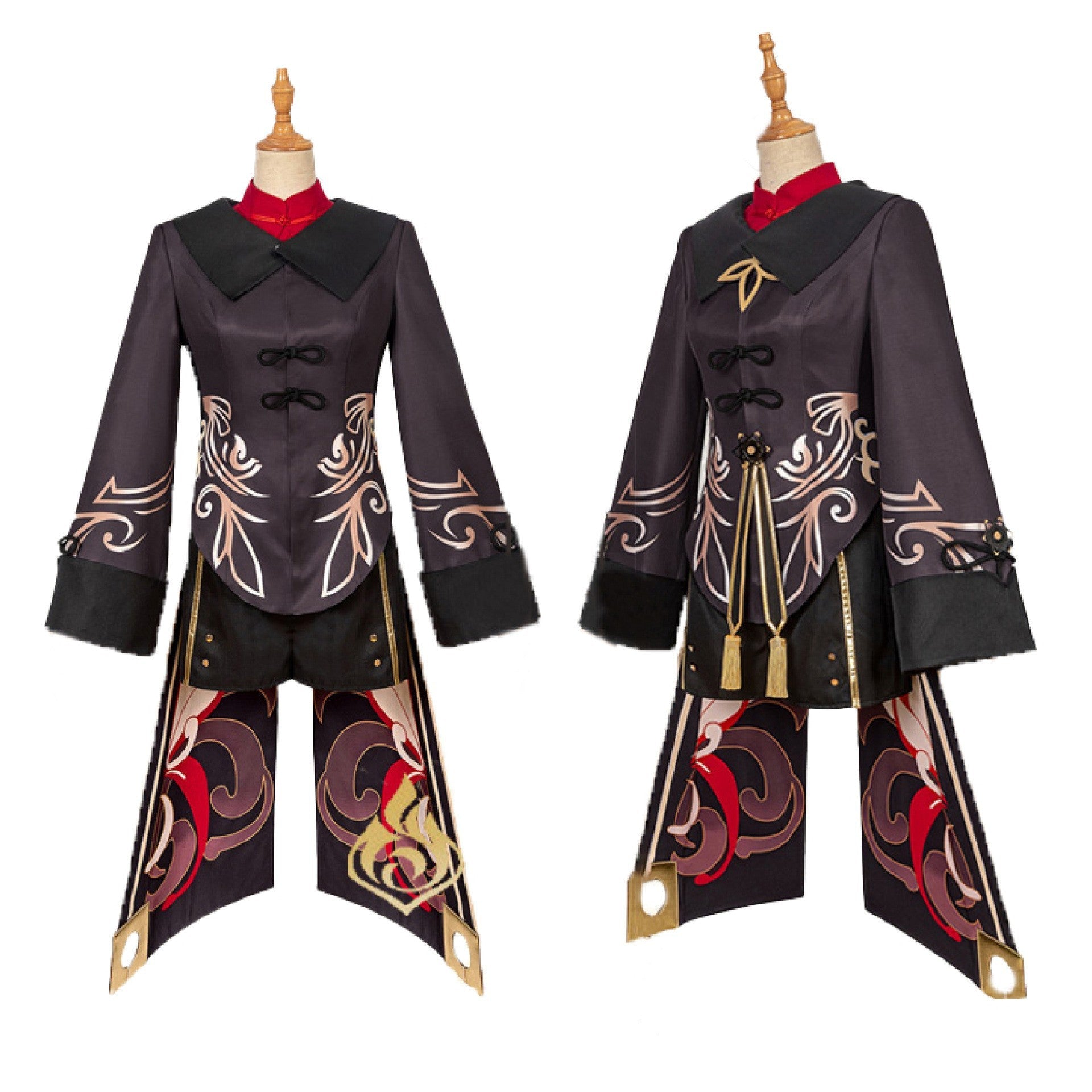 Genshin Impact Hu Tao Costume Halloween Carnival Cosplay Costume Set With Hat