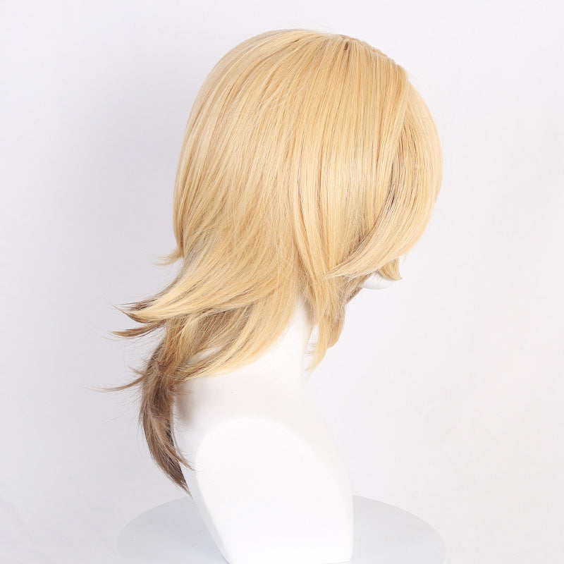 Genshin Impact Kaveh Cosplay Wigs Costume Accessories Golden Short Wigs