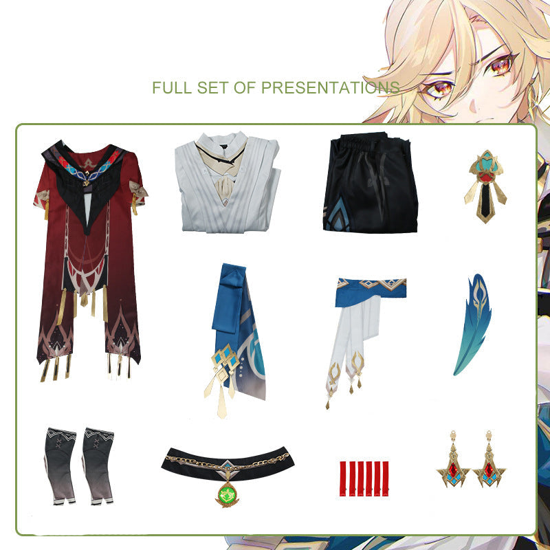 Genshin Impact Kaveh Cosplay Costume With Wigs Halloween Full Set Costume Outfit