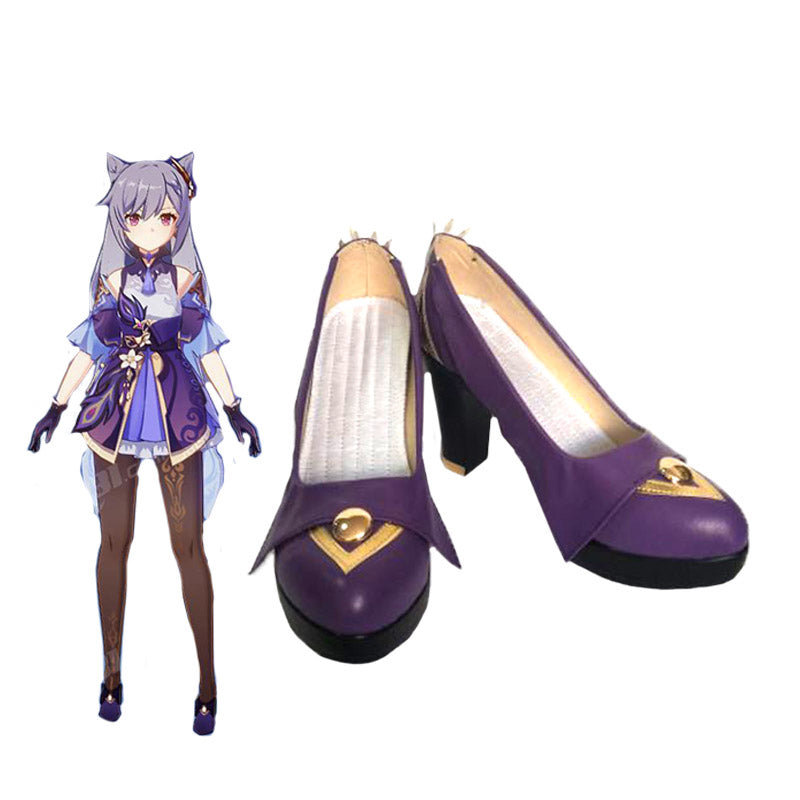 Genshin Impact Keqing Cosplay Shoes Halloween Cosplay Accessories