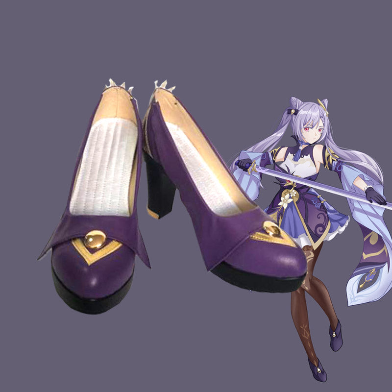 Genshin Impact Keqing Cosplay Shoes Halloween Cosplay Accessories