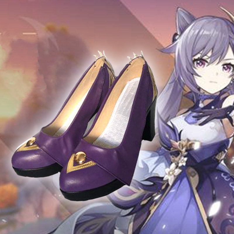 Genshin Impact Keqing Cosplay Shoes Halloween Cosplay Accessories