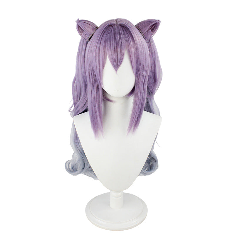 Genshin Impact Keqing Skin Opulent Splendor Whole Set Costume With Wigs and Shoes Halloween Costume Set