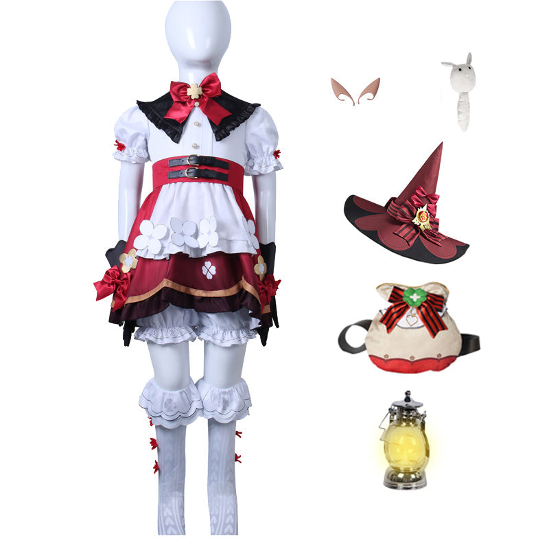 Genshin Impact Klee Kids Costume New Skin Blossoming Starlight Child Girls Costume Halloween Witch Klee Cosplay Outfit