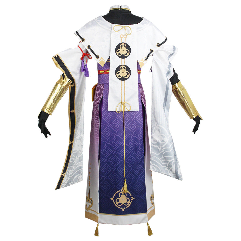 Genshin Impact Kujou Sara Whole Set Costume With Wigs and Cosplay Shoes Halloween Cosplay Outfit Set
