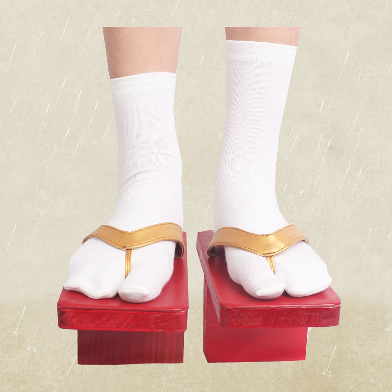 Genshin Impact Kujou Sara Cosplay Red Clogs Halloween Costume Shoes