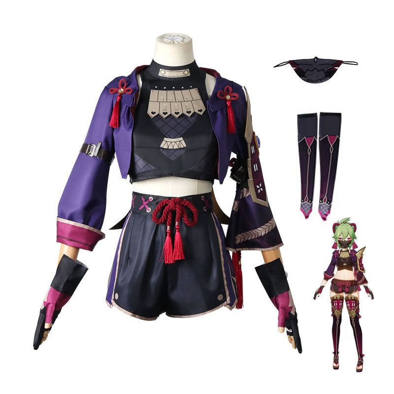 Genshin Impact Kuki Shinobu Cosplay Costume Halloween Cosplay Outfit Set