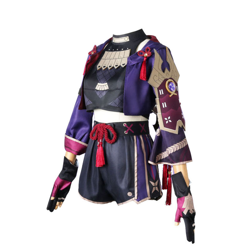 Genshin Impact Kuki Shinobu Full Set Costume With Wigs Costume Shoes Halloween Cosplay Outfit Costume Set