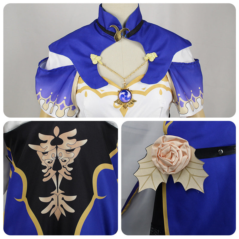 Genshin Impact Lisa Minci Cosplay Costume With Hat Halloween Costume Set