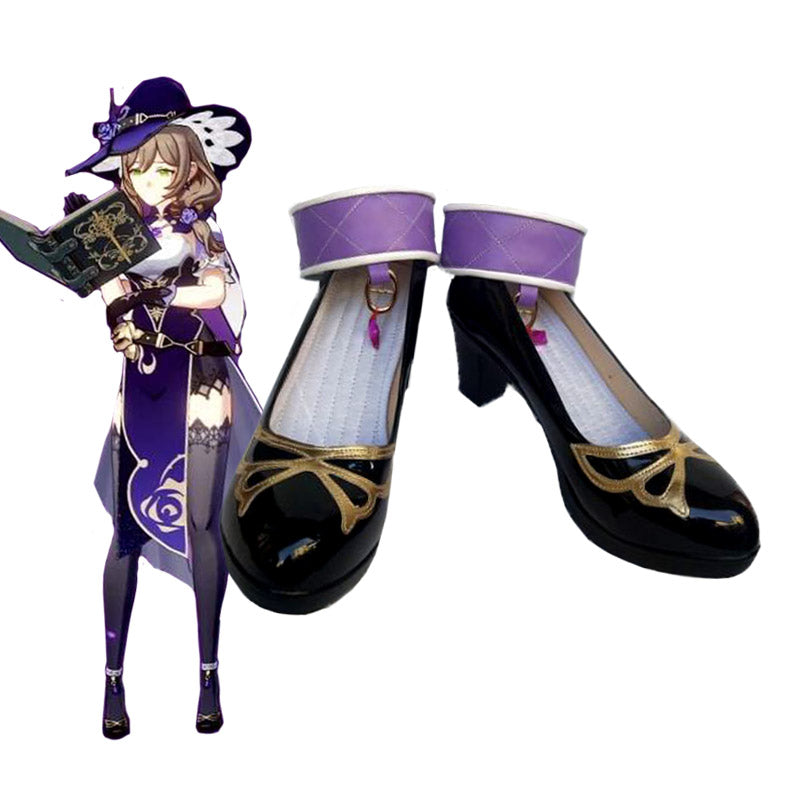 Genshin Impact Lisa Minci Cosplay Shoes Halloweeen Costume Accessories