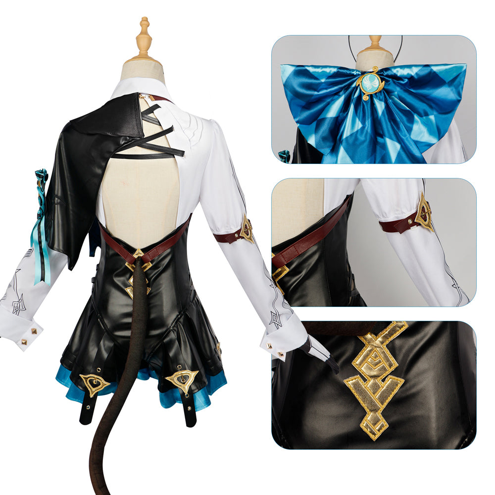 Genshin Impact Lynette Costume Deluxe PU Leather Version Halloween Carnival Cosplay Outfit
