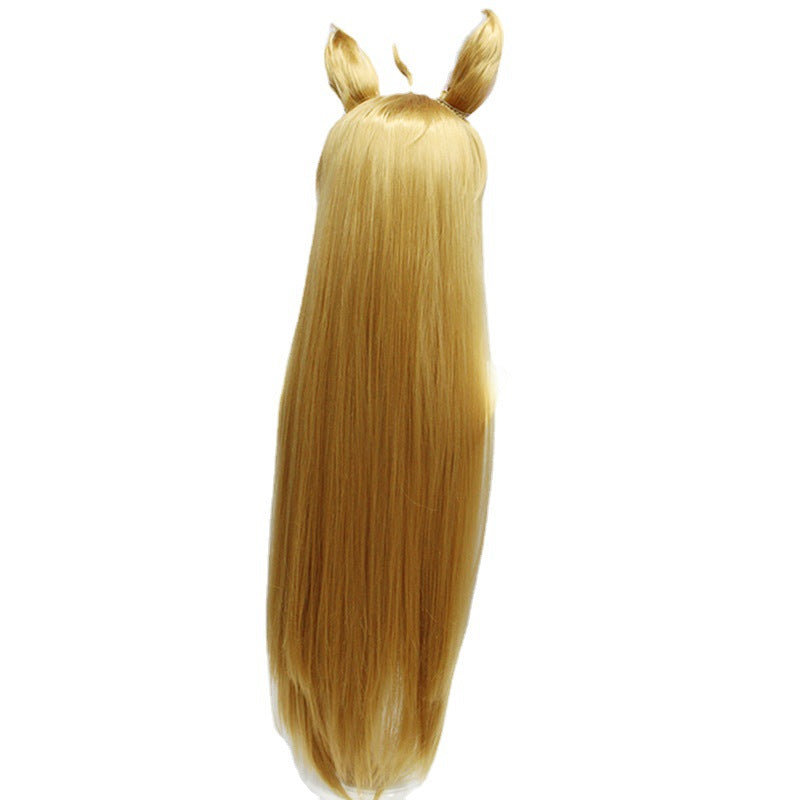 Genshin Impact Miss Hina Gorou Cosplay Wigs Long Female Wigs With Ear