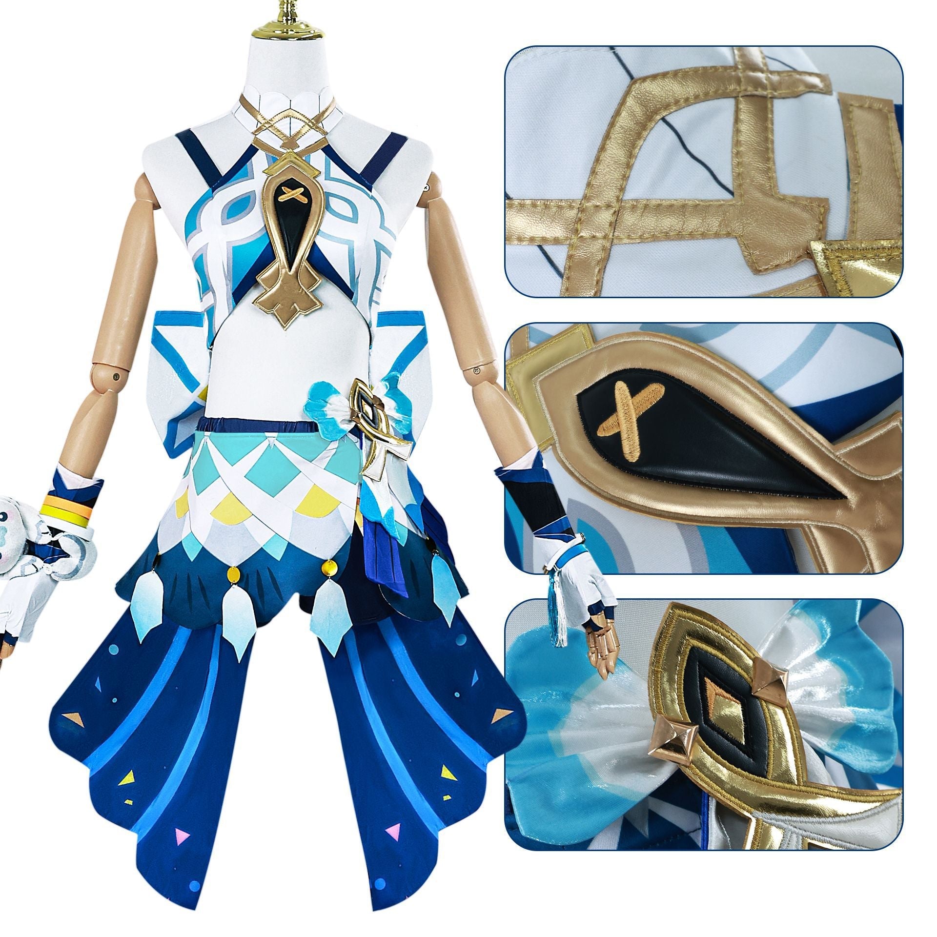 Genshin Impact Mualani Costume +Wigs+Shoes Whole Set Halloween Cosplay Outfit