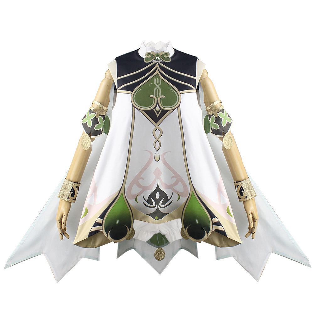 Genshin Impact Lesser Lord Kusanali Nahida Whole Set Cosplay Costume Dress With Wigs and Cosplay Shoes