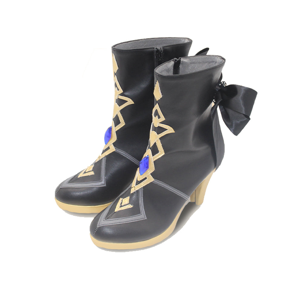 Genshin Impact Navia Caspar Cosplay Shoes Costume PU Leather Boots