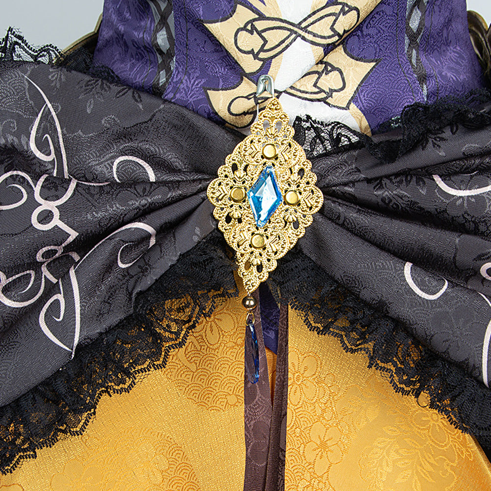 Genshin Impact Navia Caspar Whole Set Costume With Wigs and Boots Halloween Carnival Full Set Outfit