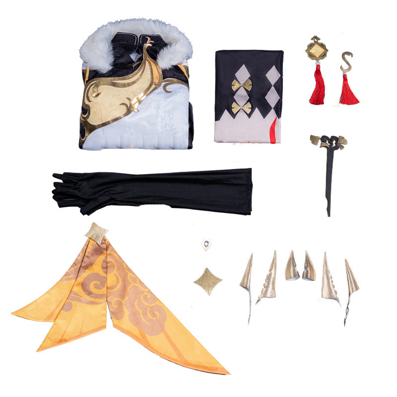 Genshin Impact Liyue Qixing Ningguang Cosplay Costume Halloween Cosplay Dress