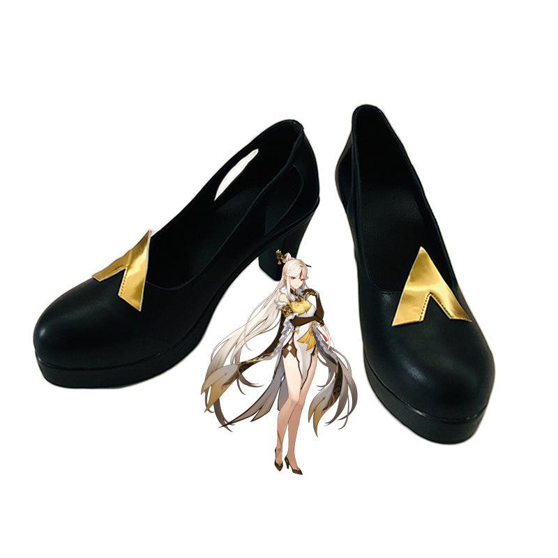 Genshin Impact Ningguang Costume + Wigs +Costume Shoes Whole Set Halloween Carnival Cosplay Outfit